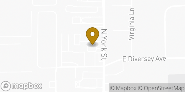 Map showing the location of Dunkin' in Elmhurst, IL 60126