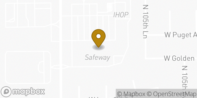 Map showing the location of Starbucks in Peoria, AZ 85345
