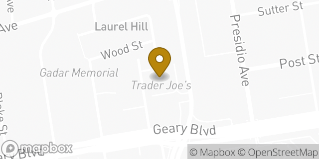 Map showing the location of Trader Joe's in San Francisco, CA 94118