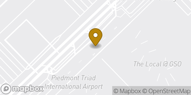 Map showing the location of Alamo Rent A Car in Greensboro, NC 27409