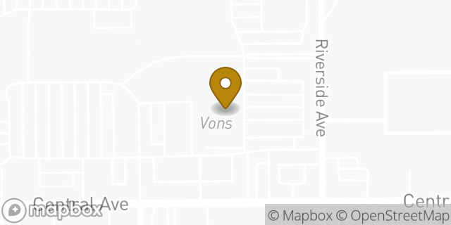 Map showing the location of Vons in Riverside, CA 92506