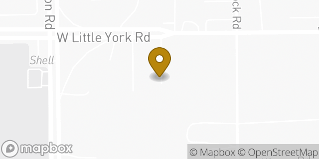 Map showing the location of Little York Church of Christ in Houston, TX 77040