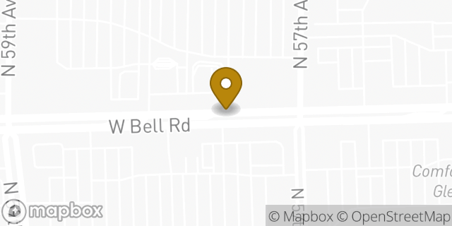 Map showing the location of W. Bell Road in Glendale, AZ 85308
