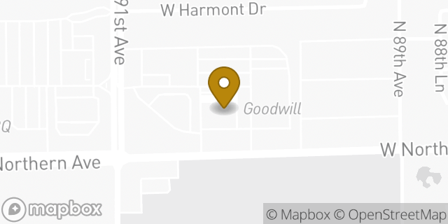 Map showing the location of Chase ATM in Glendale, AZ 85305