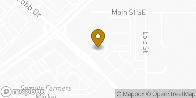 Map showing the location of Bank Of America in Smyrna, GA 30080
