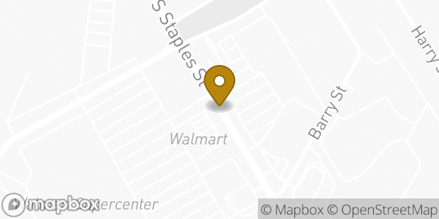 Map showing the location of Dunkin' in Corpus Christi, TX 78411
