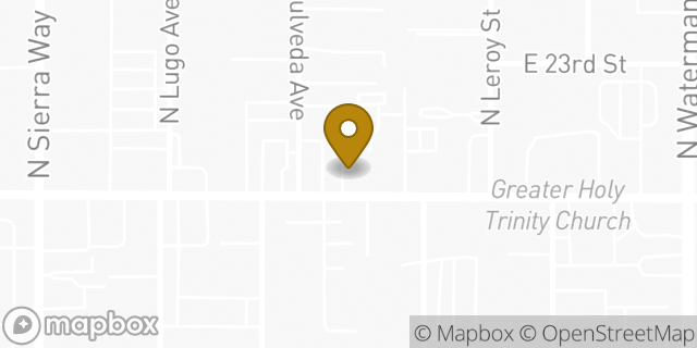 Map showing the location of Baskin-Robbins in San Bernardino, CA 92404