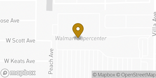Map showing the location of Walmart in Clovis, CA 93612
