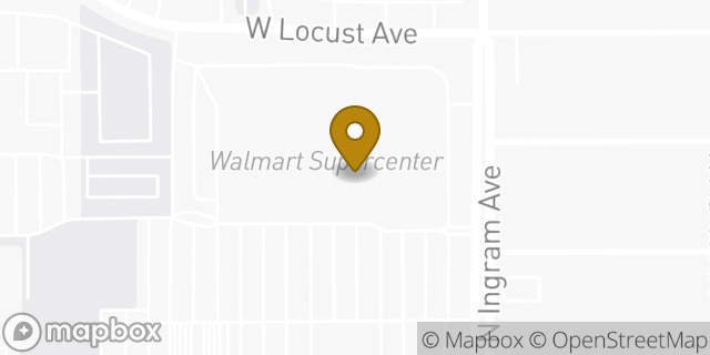 Map showing the location of Walmart in Fresno, CA 93650