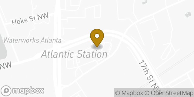 Map showing the location of Dunkin' in Atlanta, GA 30318