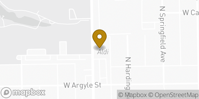 Map showing the location of Aldi in Chicago, IL 60630