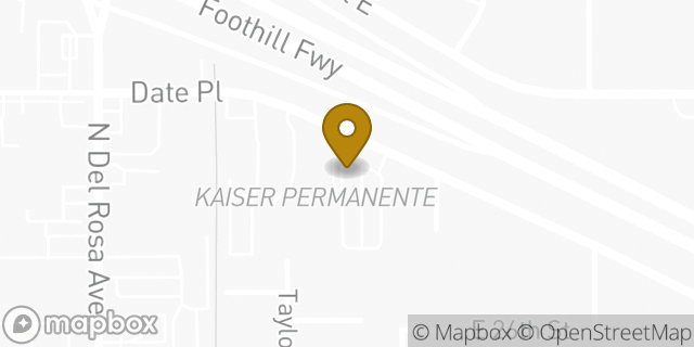 Map showing the location of Kaiser Permanente in San Bernardino, CA 92404