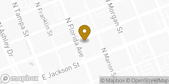 Map showing the location of Starbucks in Tampa, FL 33602