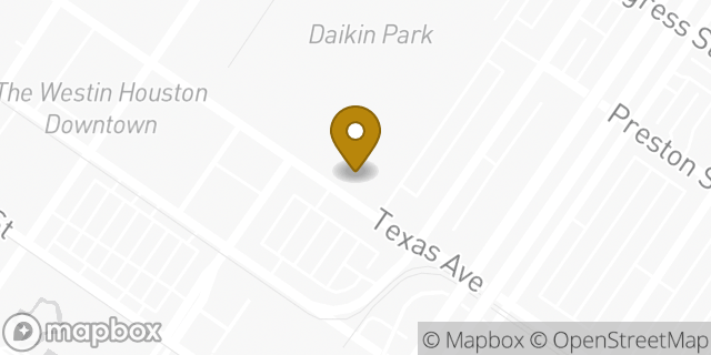 Map showing the location of Papa John's in Houston, TX 77002