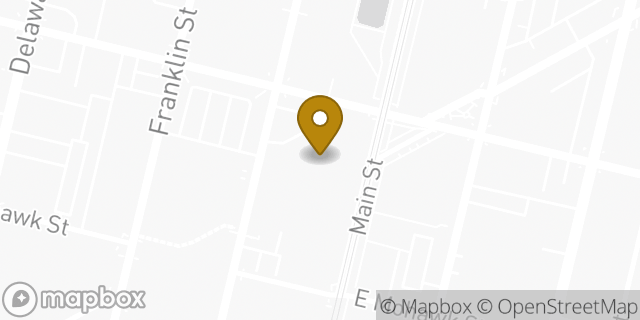 Map showing the location of Starbucks in Buffalo, NY 14202