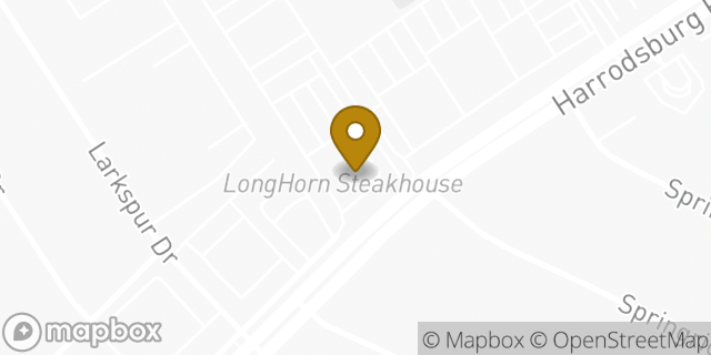 Map showing the location of LongHorn Steakhouse in Lexington, KY 40504