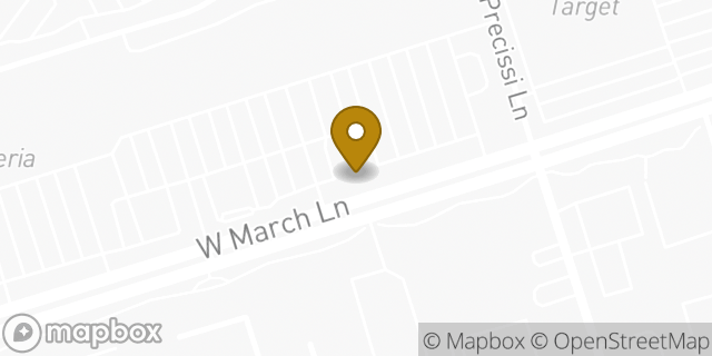 Map showing the location of AutoZone in Stockton, CA 95207