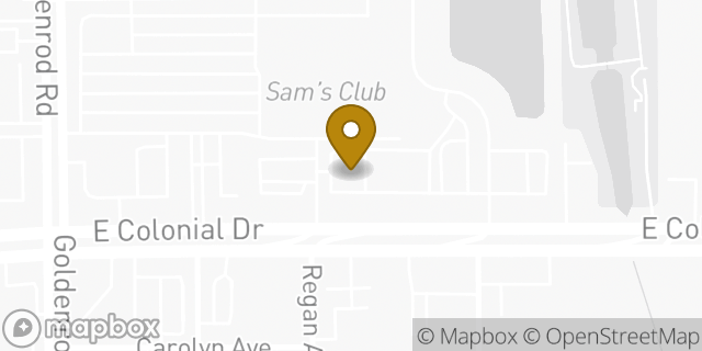 Map showing the location of Dunkin' in Orlando, FL 32807