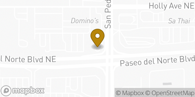 Map showing the location of Starbucks in Albuquerque, NM 87113