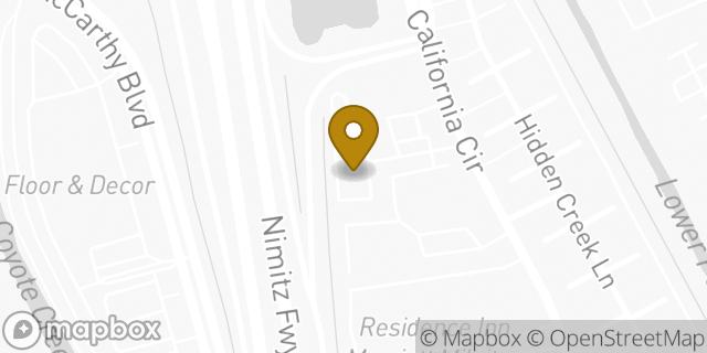 Map showing the location of Starbucks in Milpitas, CA 95035