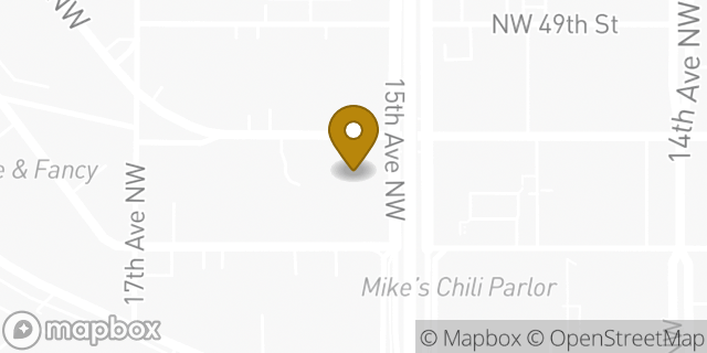 Map showing the location of CubeSmart Self Storage in Seattle, WA 98107