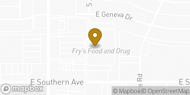 Map showing the location of Starbucks in Tempe, AZ 85282