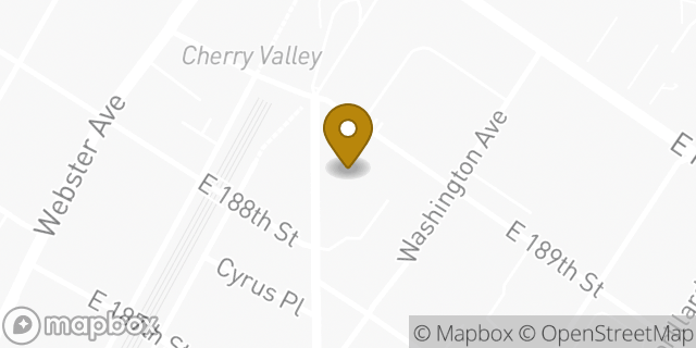 Map showing the location of Dunkin' in Bronx, NY 10458