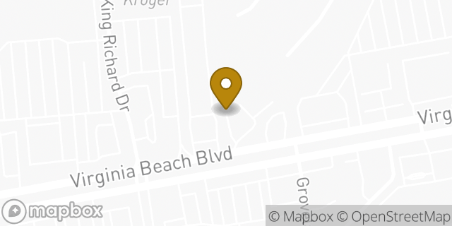 Map showing the location of Budget Car Rental in Virginia Beach, VA 23452