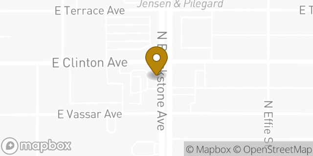 Map showing the location of Starbucks in Fresno, CA 93703