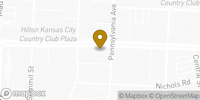 Map showing the location of Foot Locker in Kansas City, MO 64112