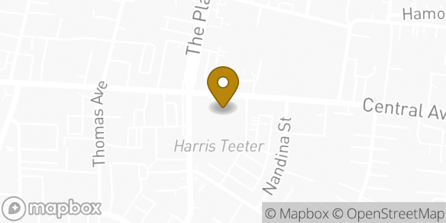 Map showing the location of Starbucks in Charlotte, NC 28205