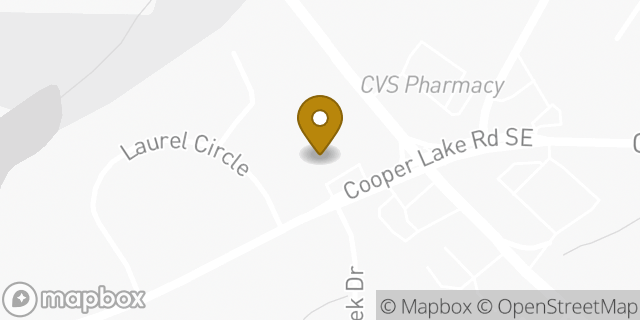 Map showing the location of Cooper Lake KinderCare in Smyrna, GA 30082