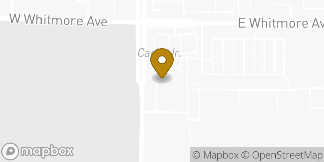 Map showing the location of AutoZone in Modesto, CA 95358