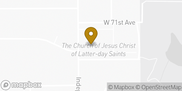 Map showing the location of The Church of Jesus Christ of Latter-day Saints in Arvada, CO 80004