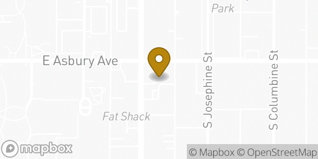 Map showing the location of Starbucks in Denver, CO 80210