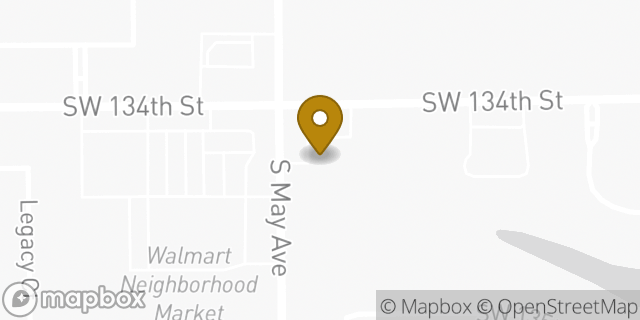 Map showing the location of AutoZone Auto Parts in Oklahoma City, OK 73170