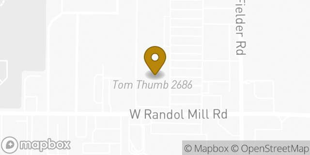 Map showing the location of Tom Thumb in Arlington, TX 76012