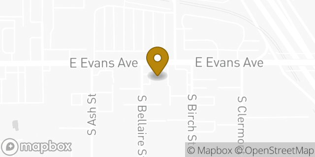 Map showing the location of Enterprise Rent-A-Car in Denver, CO 80222