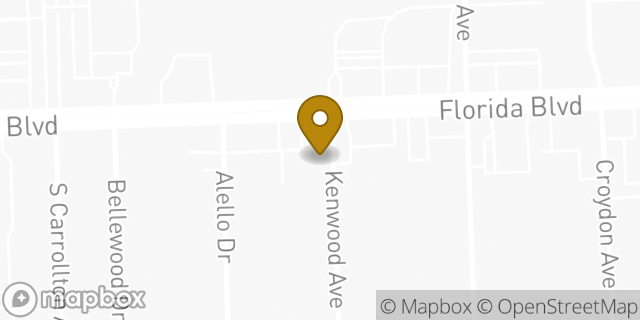 Map showing the location of Hertz in Baton Rouge, LA 70806