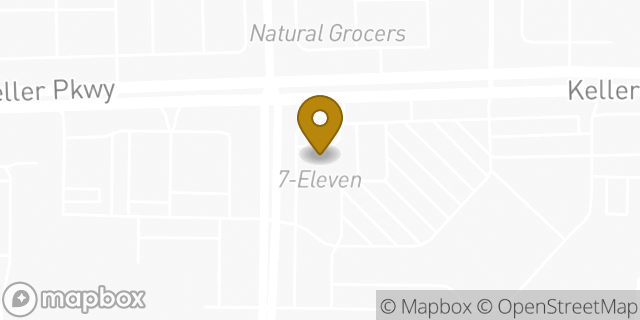 Map showing the location of 7-Eleven in Keller, TX 76248