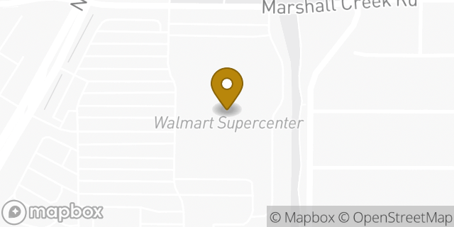 Map showing the location of Walmart Supercenter in Roanoke, TX 76262