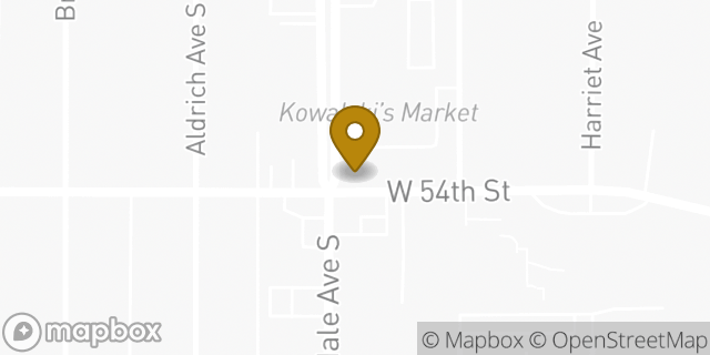 Map showing the location of Starbucks in Minneapolis, MN 55419