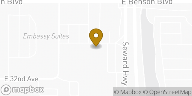 Map showing the location of Subway in Anchorage, AK 99503