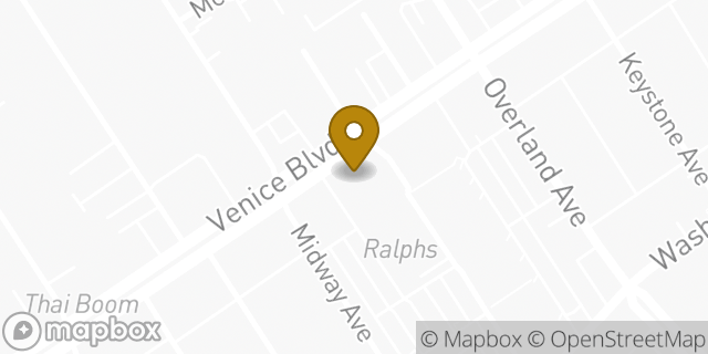 Map showing the location of Bank of America Financial Center in Culver City, CA 90232