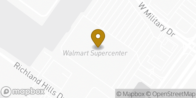 Map showing the location of Walmart in San Antonio, TX 78245
