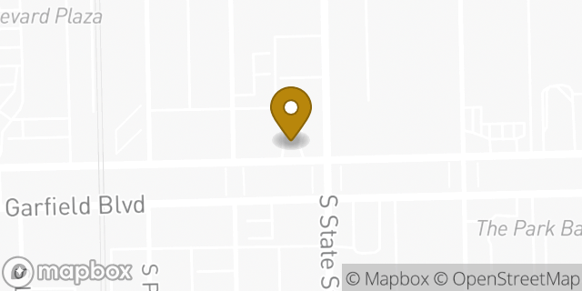 Map showing the location of Dunkin' in Chicago, IL 60609