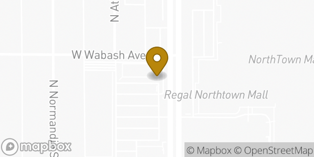 Map showing the location of Starbucks in Spokane, WA 99207