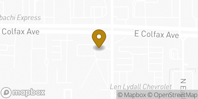 Map showing the location of 7-Eleven in Aurora, CO 80011