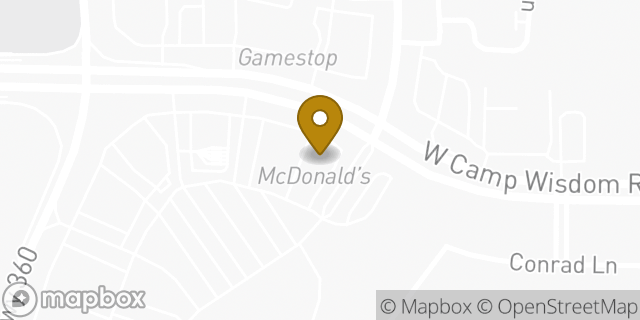 Map showing the location of McDonald's in Grand Prairie, TX 75052