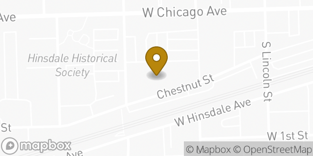 Map showing the location of ATM Walgreens in Hinsdale, IL